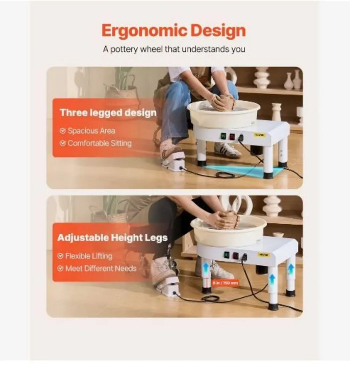 Pottery Wheel, 35 cm Ceramic Wheel Forming Machin - Image 2