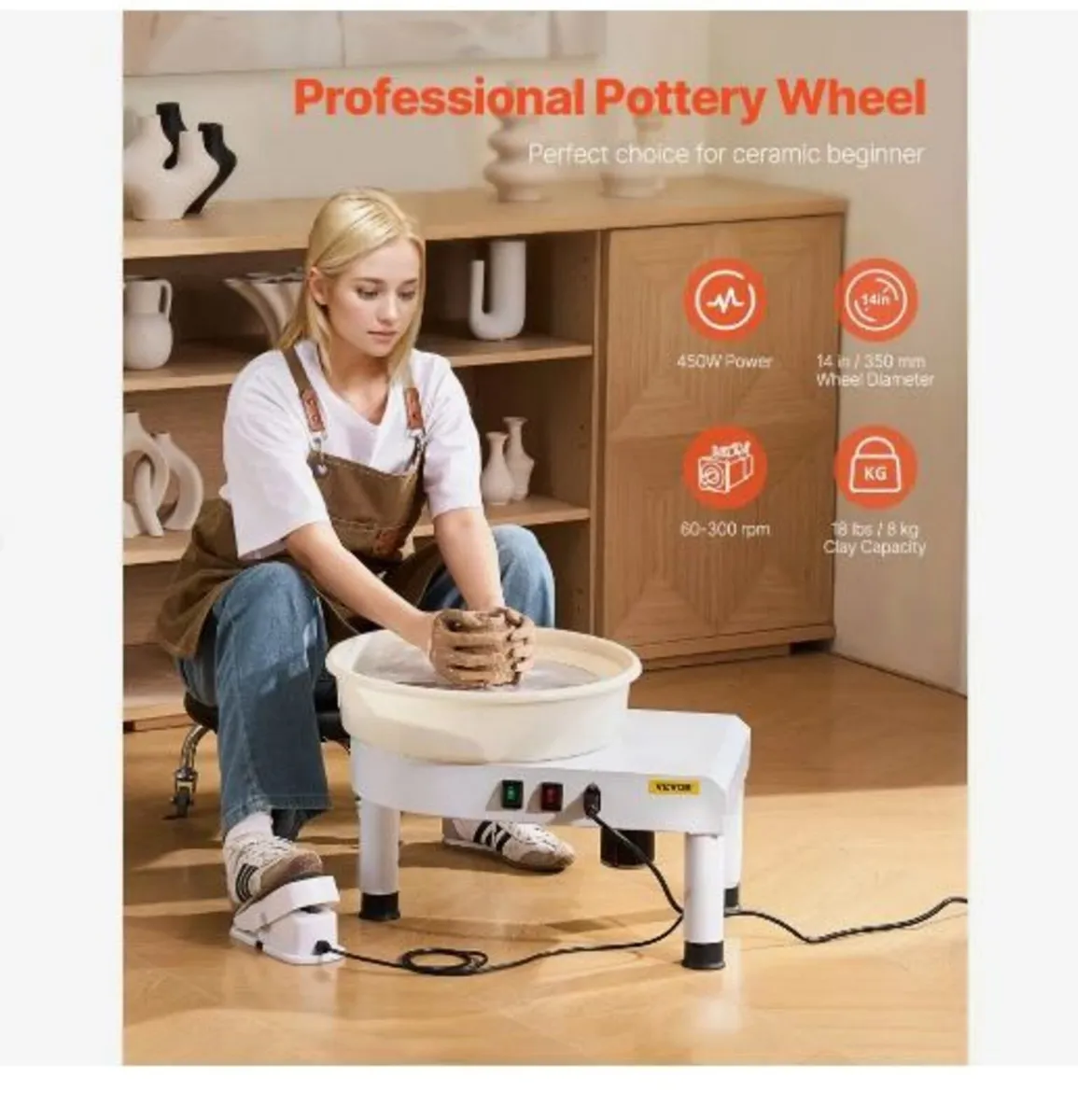 Pottery Wheel, 35 cm Ceramic Wheel Forming Machin - Image 3