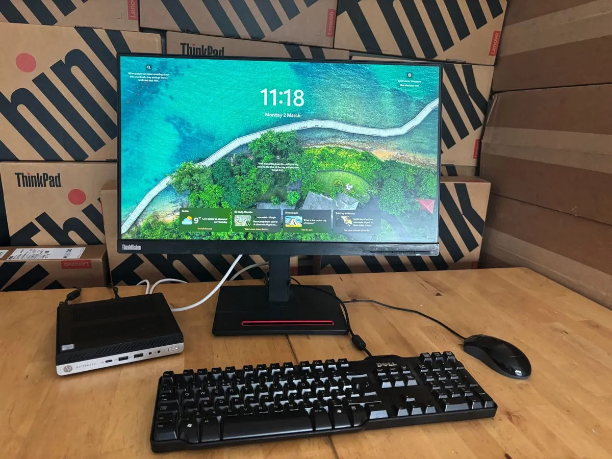 HP EliteDesk Micro PC's-Hex i5-23" Screen-Win 11 - Image 2