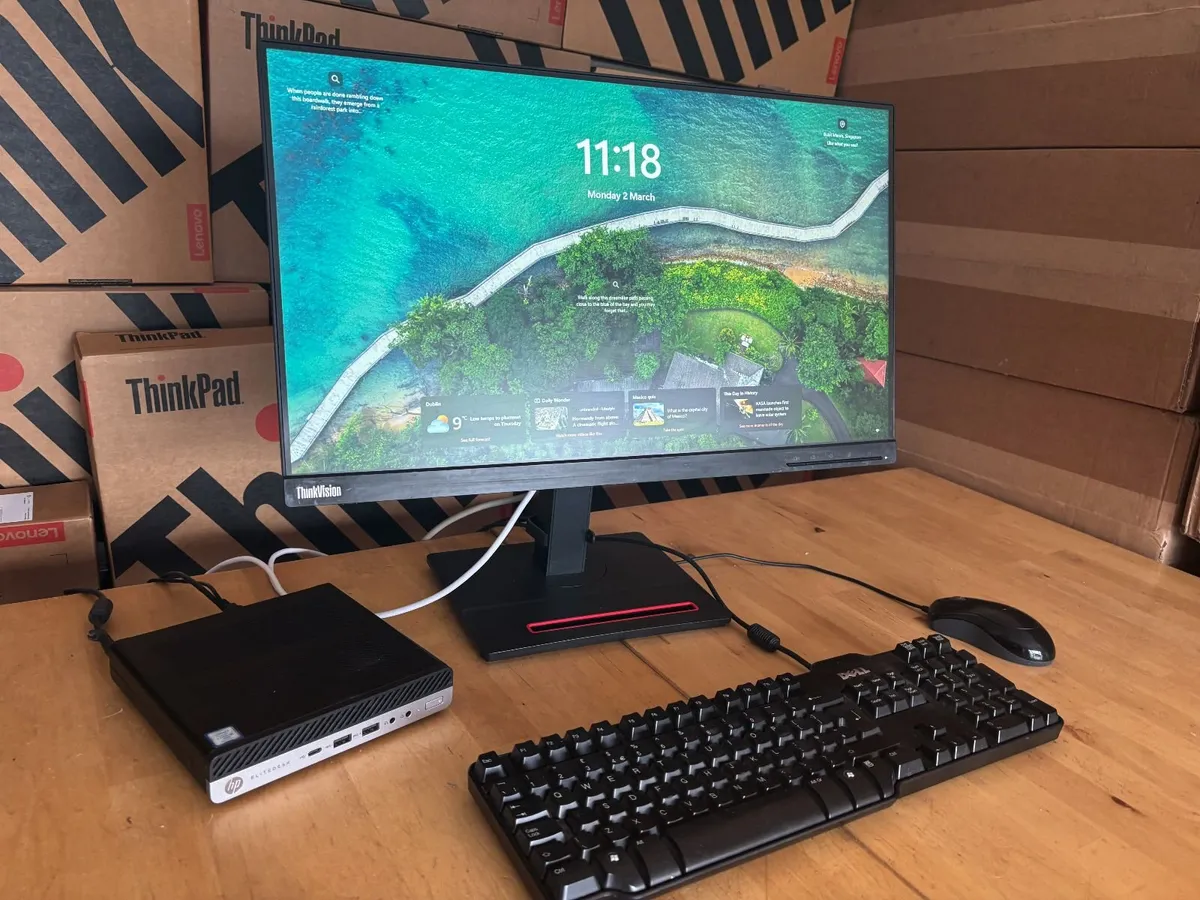 HP EliteDesk Micro PC's-Hex i5-23" Screen-Win 11 - Image 3