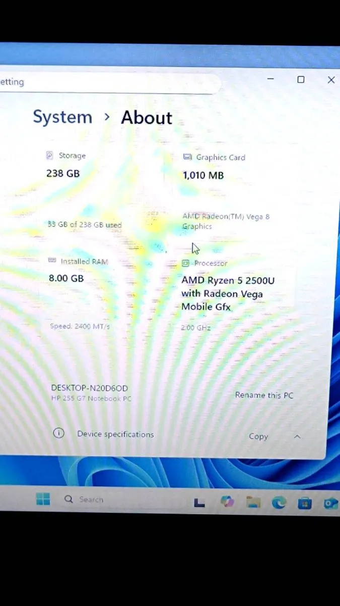 Hp 255 G7, Ryzen 5, 8Gb, 250gb Nvme - Image 3