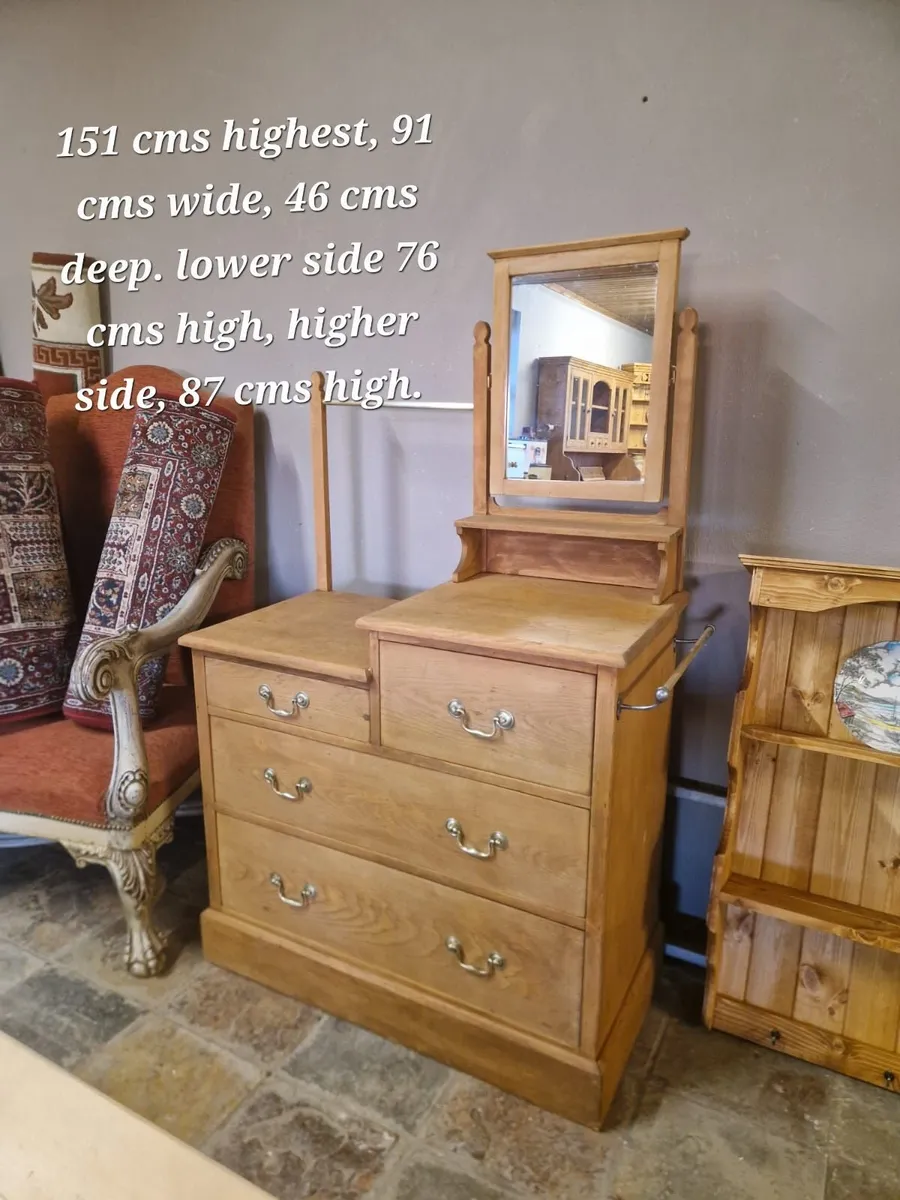 Early 1900s pine chest, wash stand - Image 2