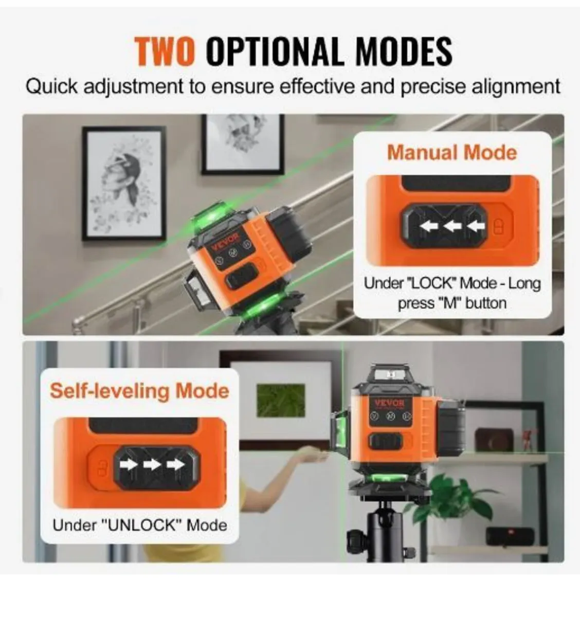 Laser Level 3048 cm Green Cross Line Self - Image 3