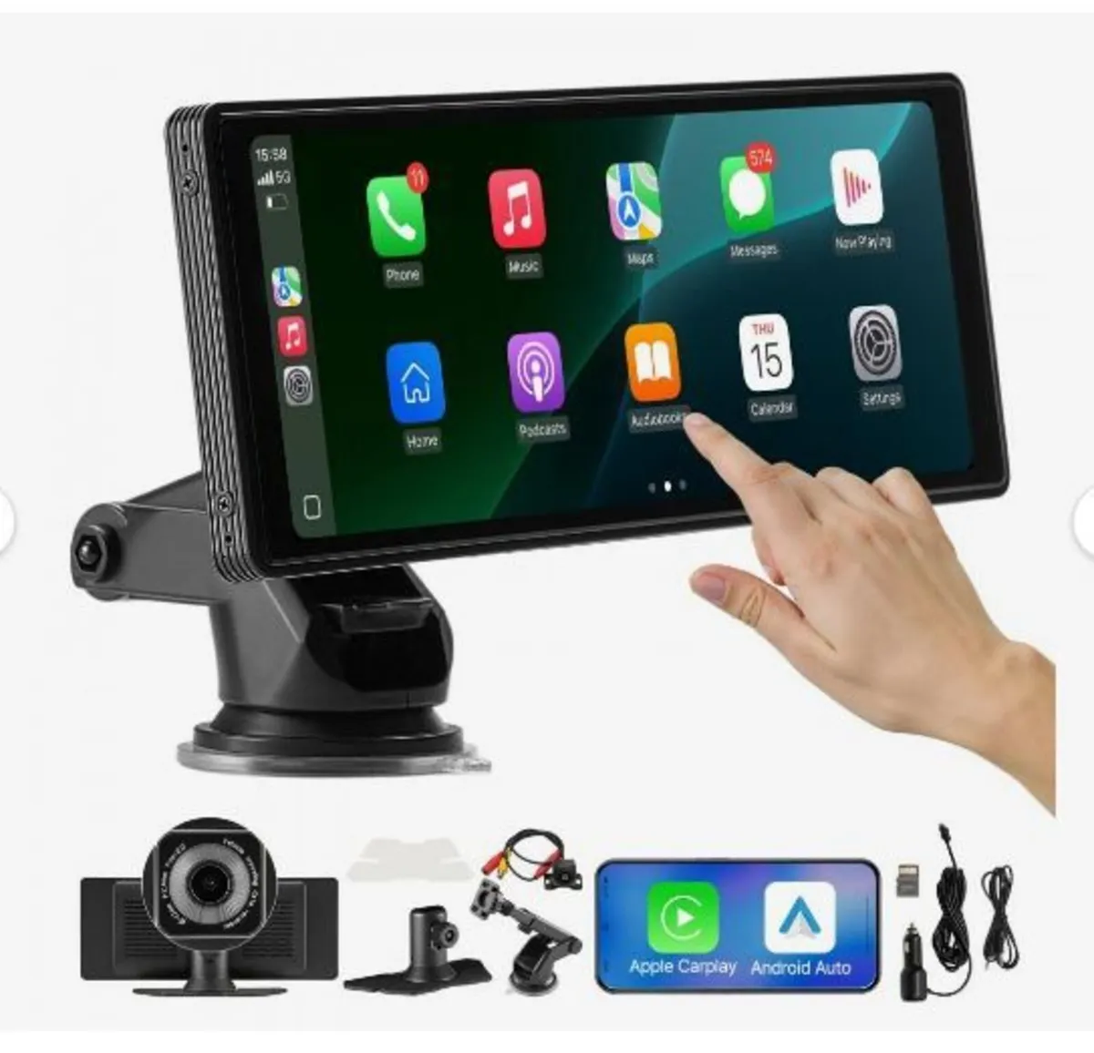 Wireless Car Stereo, 254 mm HD Portable Radio - Image 1