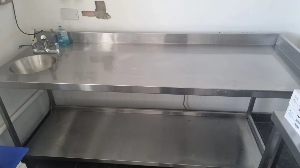 Stainless Steel Table and Sink - Image 1