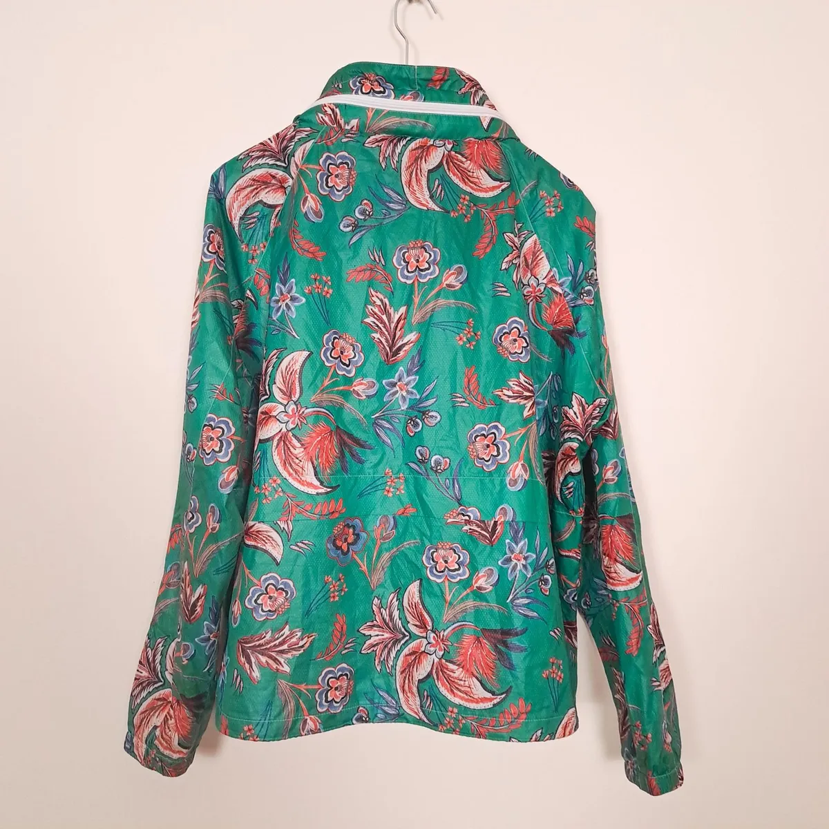 Next Green Floral Windbreaker Rain Jacket 14UK - Image 4