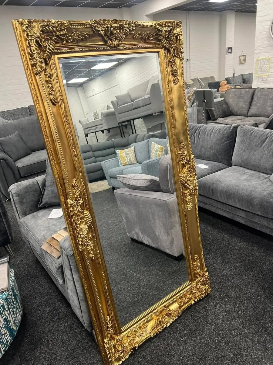 Large Mirror Ornate Regal Decorative - Image 1