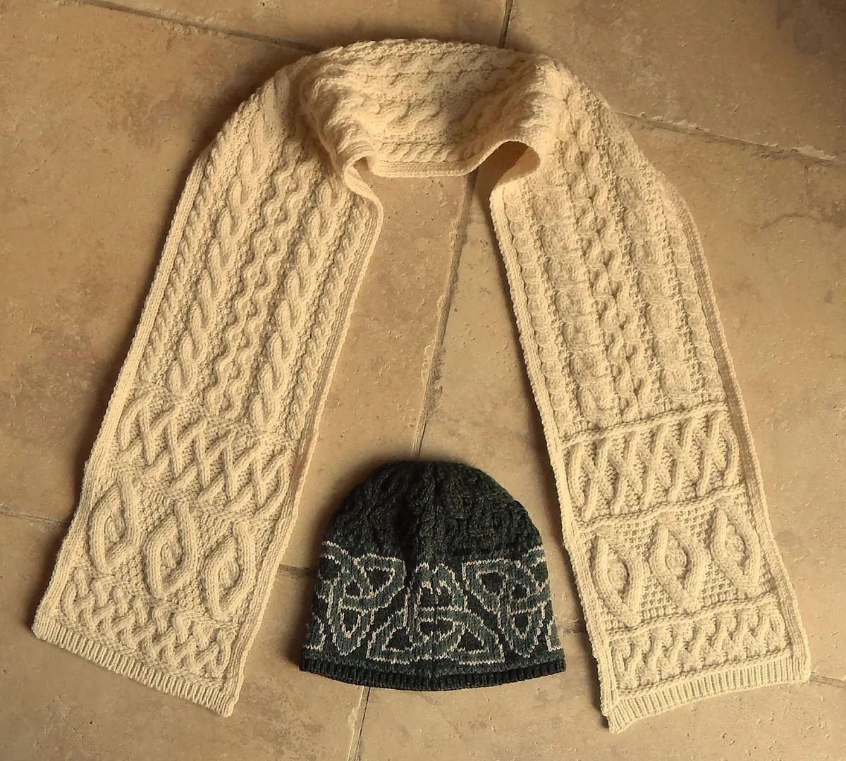 Arancrafts Marino Wool Scarf & Aran Wool Hat - Image 1