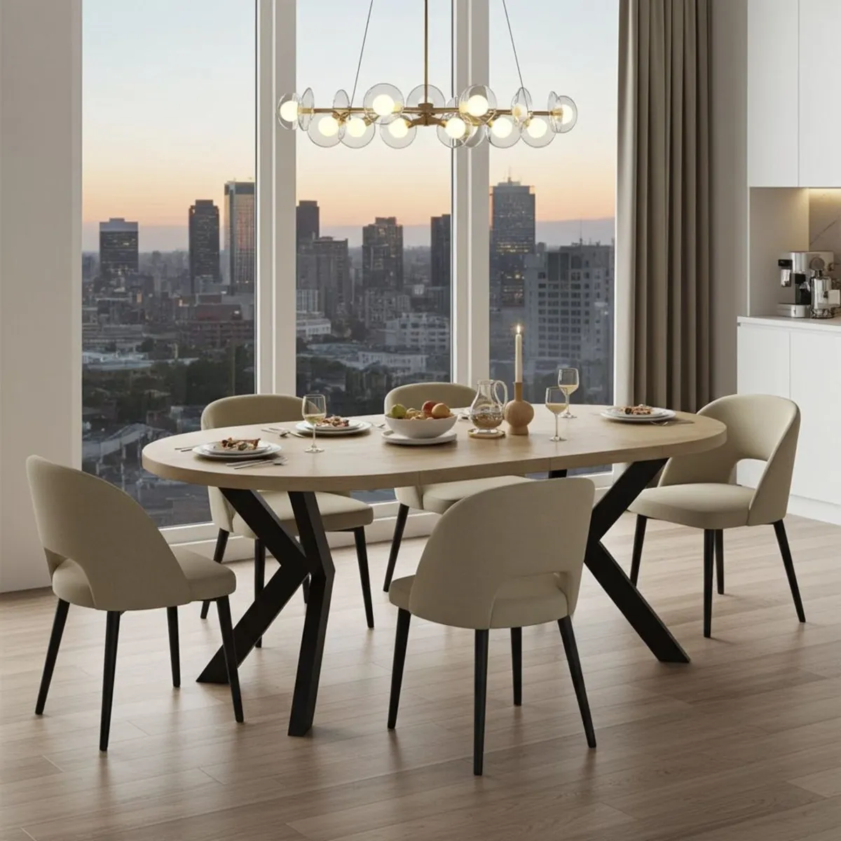 Modern Oak Extendable Dining Table 100cm to 180cm - Image 2