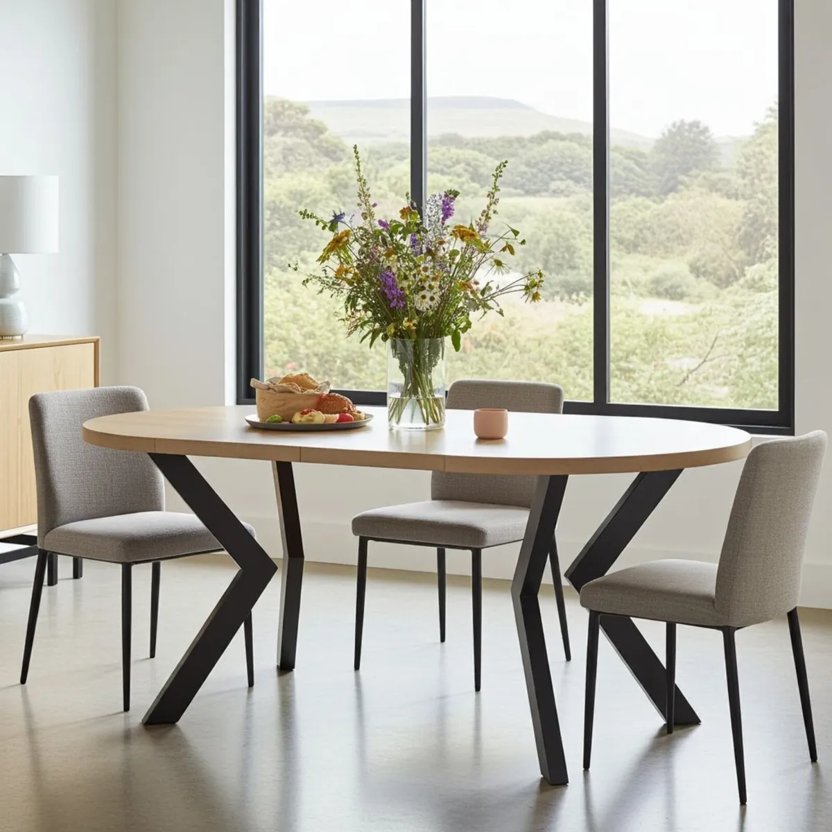 Modern Oak Extendable Dining Table 100cm to 180cm - Image 3