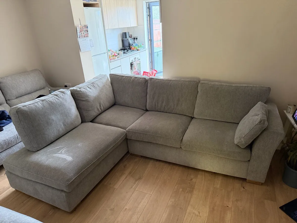 L-shaped Couch and Footstool - Image 2