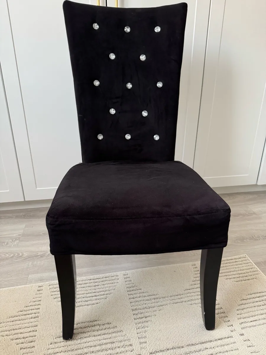 Black Velvet dining chair with diamonds