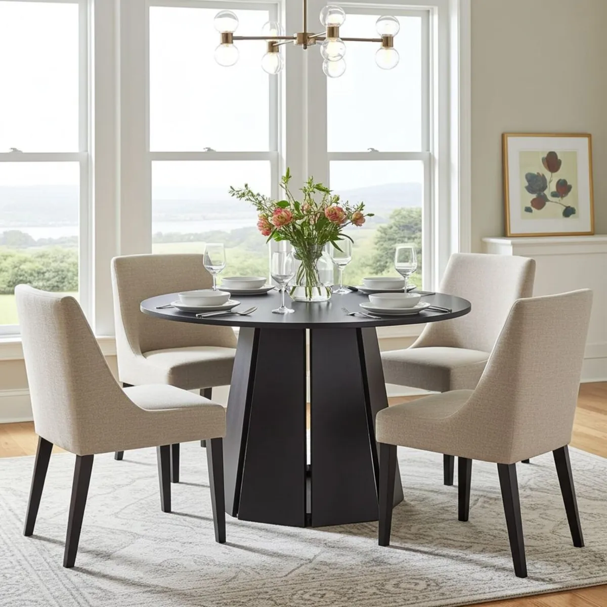 Sterling Extendable Round Dining Table 100-140cm - Image 1