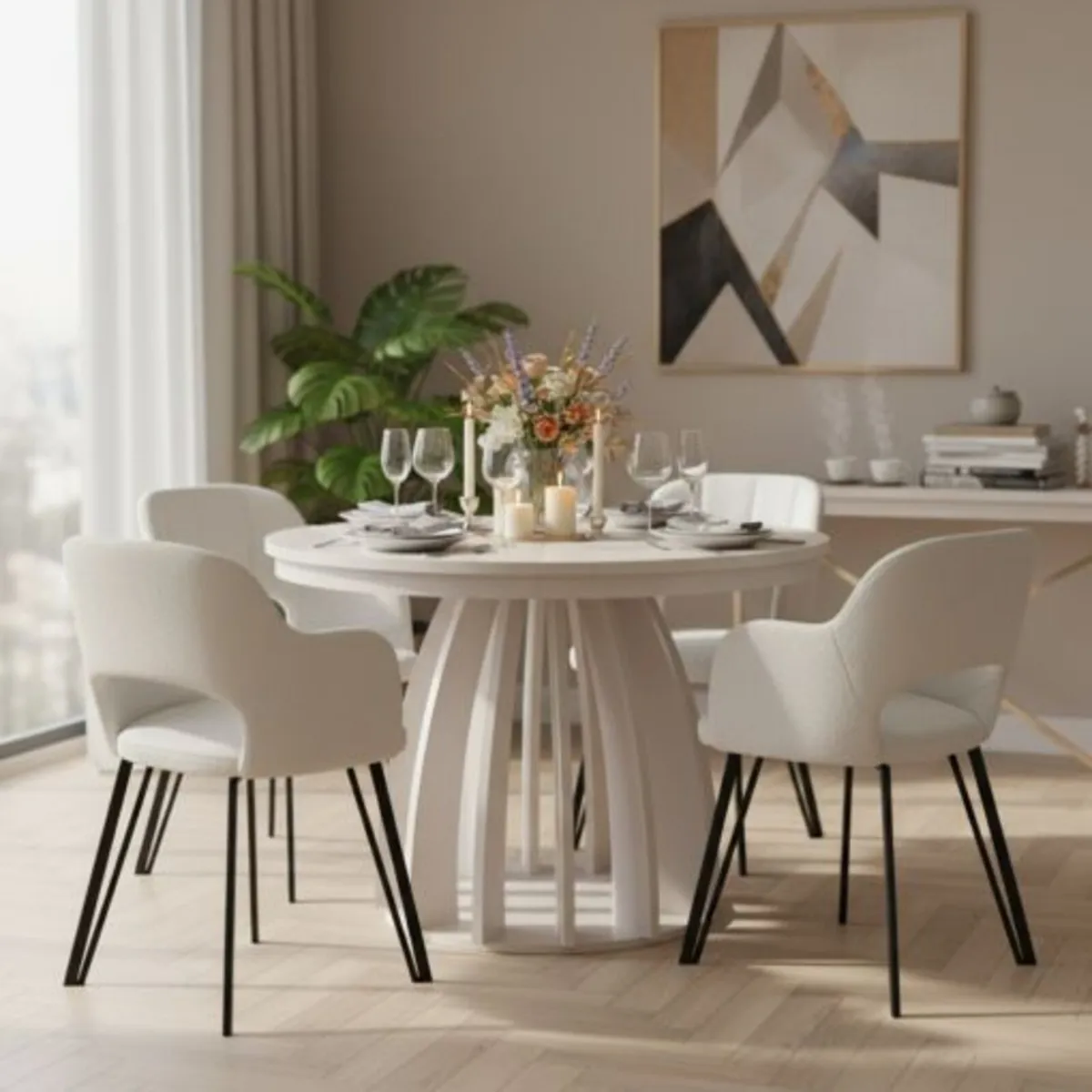 Axis Black Extendable Dining Table 100 to 140cm - Image 2