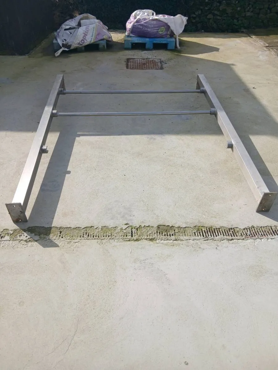 Stainless steel butcher racking deer - Image 1