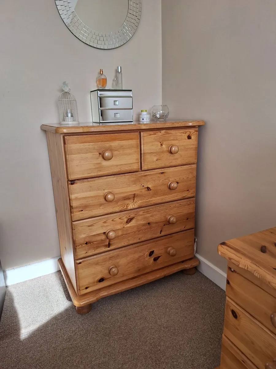 Bedside Lockers & Chest of Drawers (Solid Pine) - Image 2