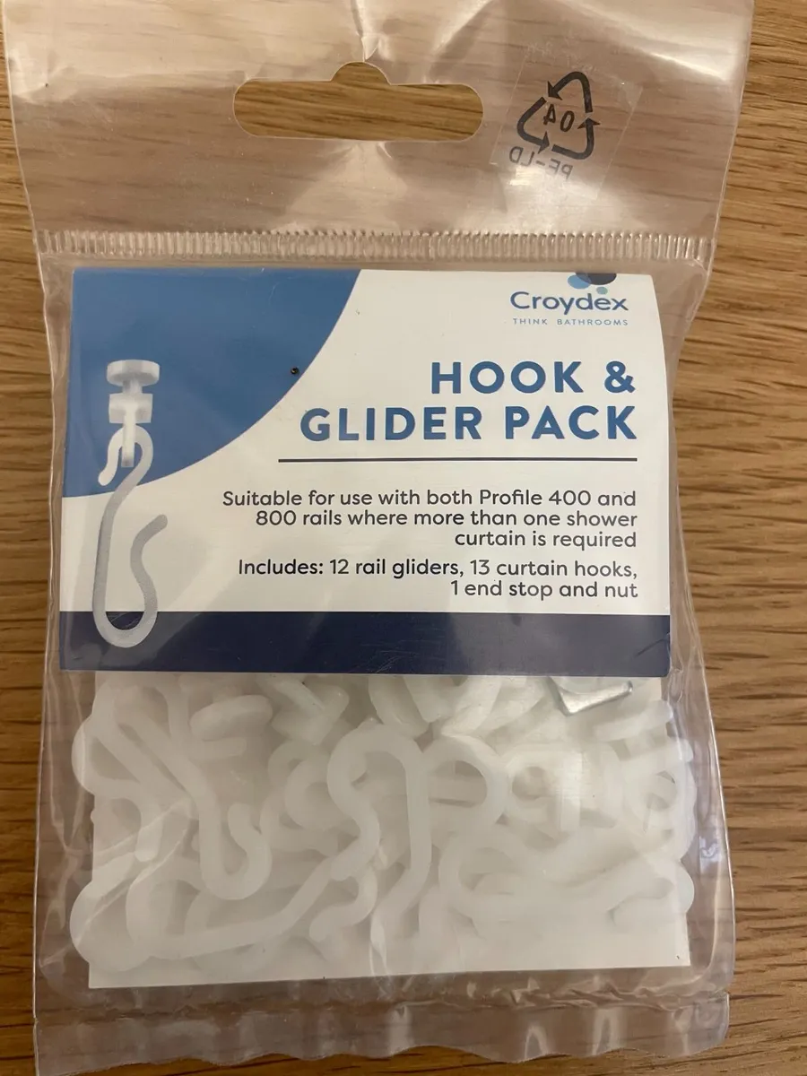 NEW Croydex Large White Shower Curtain with hooks - Image 3