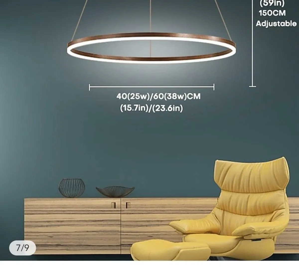 Modern circle dining ceiling light - Image 2