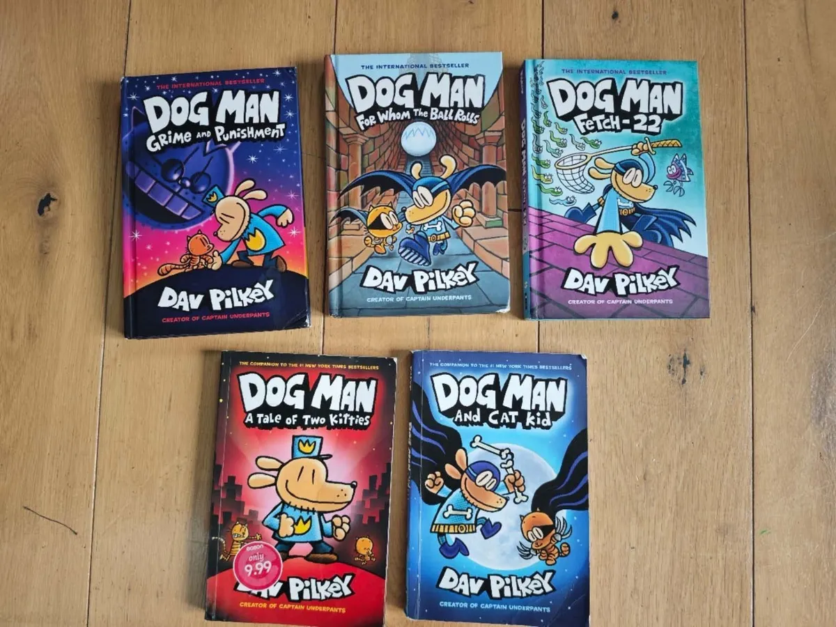5 used books, dog man, free post in ireland - Image 3