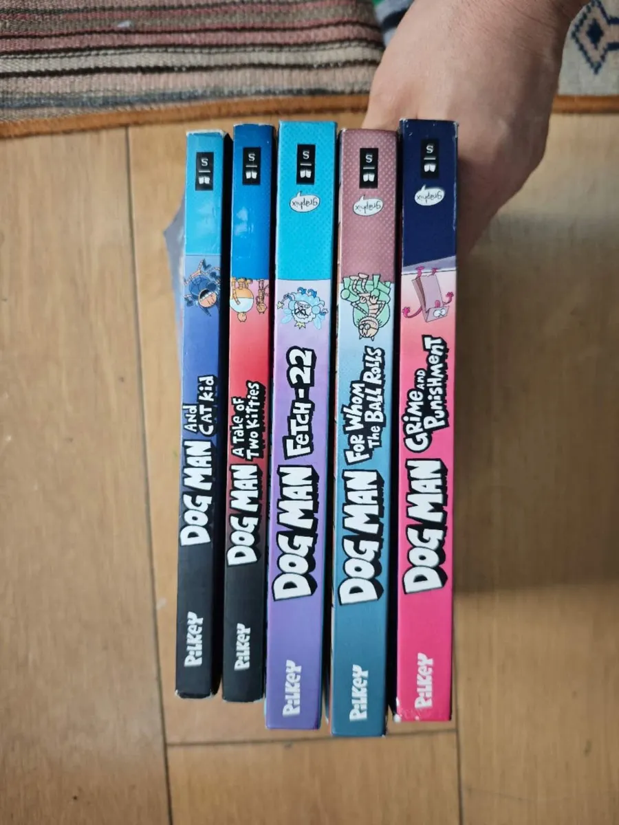 5 used books, dog man, free post in ireland - Image 1