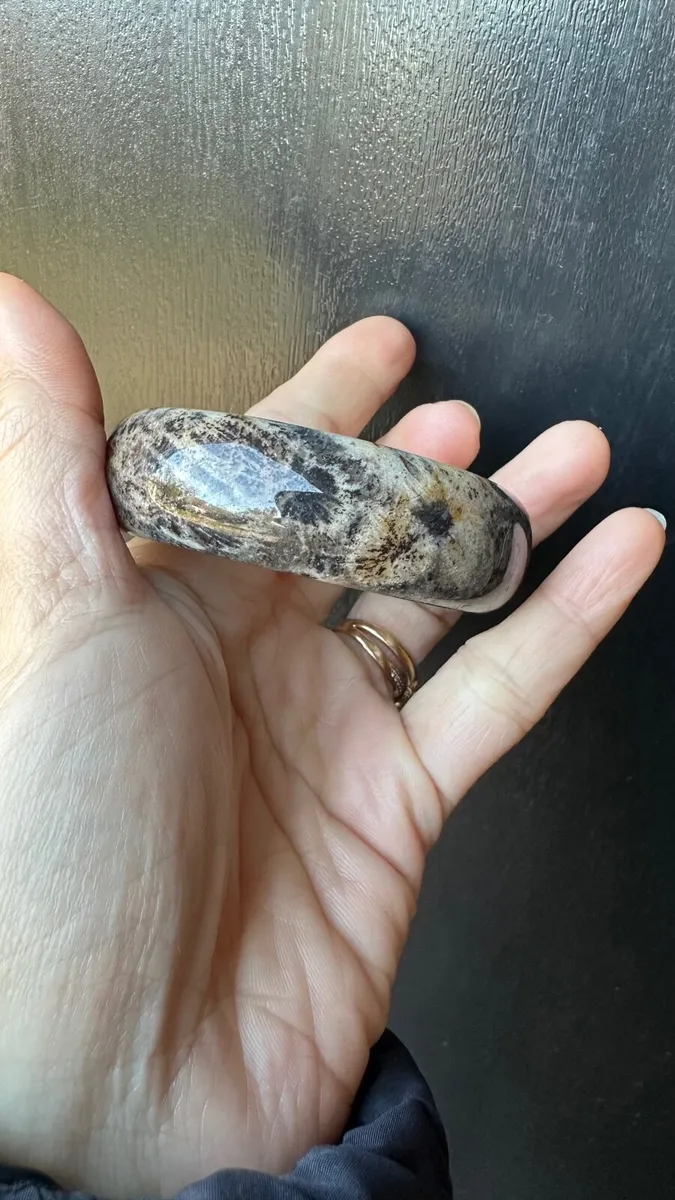 Natural fossil coral jade bangle 56mm - Image 1