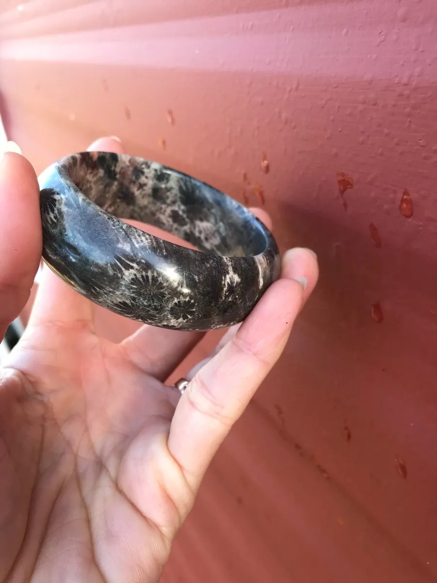 Natural fossil coral jade bracelet - Image 3