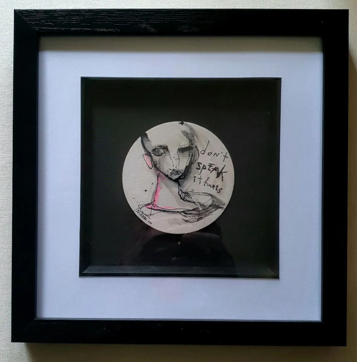 Set of 3 Original Nikke Naeme Ink Sketches  Framed - Image 2