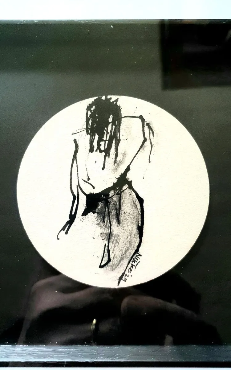 Set of 3 Original Nikke Naeme Ink Sketches  Framed - Image 4