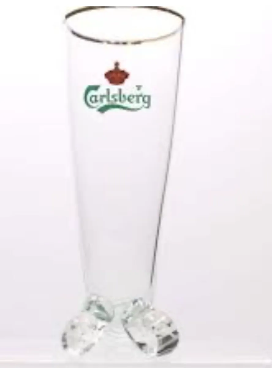 Pair of early 1990s Carlsberg Horn Glasses