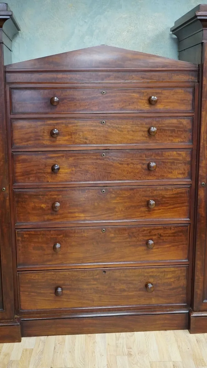William IV Solid Mahogany Compactum Wardrobe - Image 4