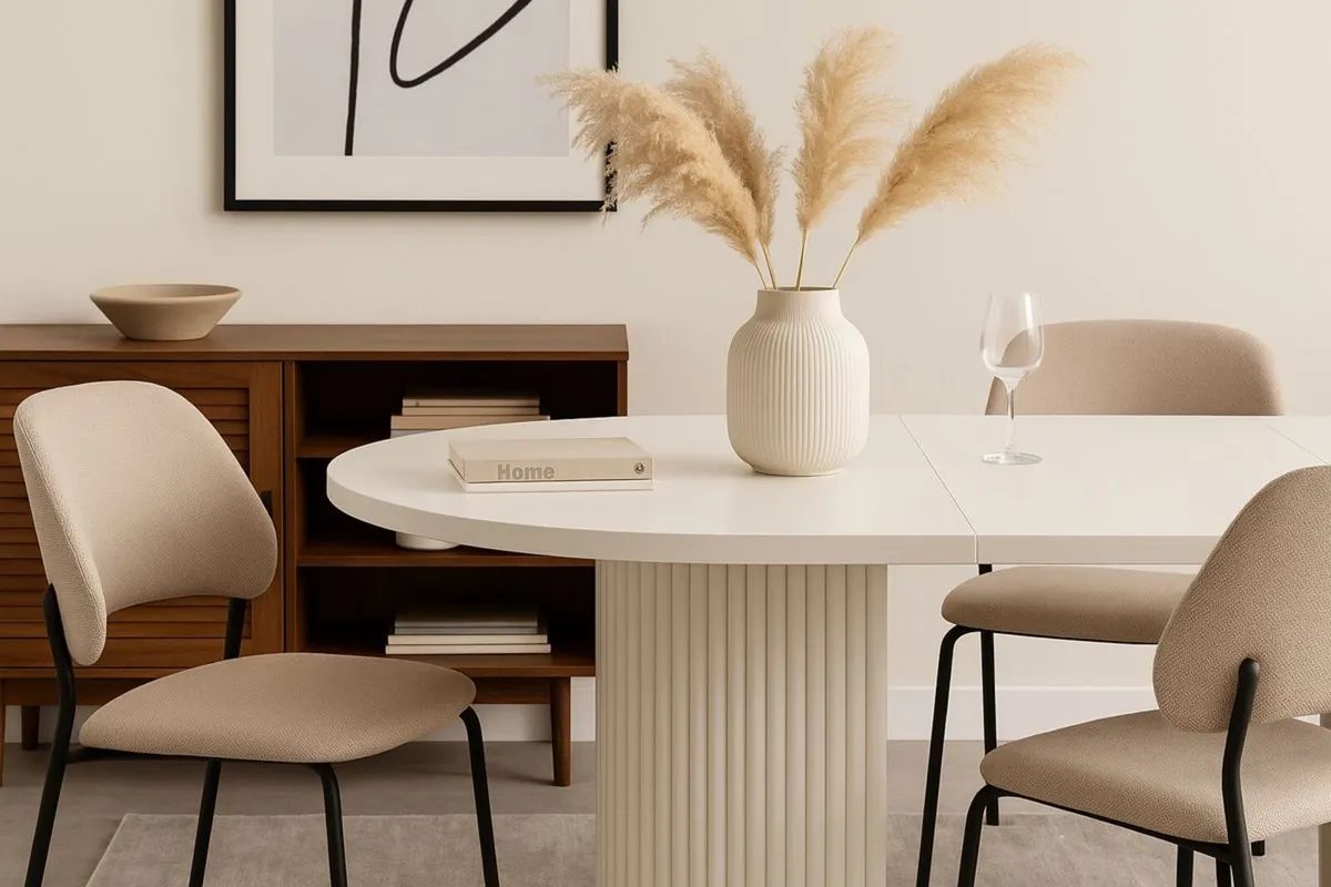 Extendable Dining Table 100-180 with the metal bas - Image 3