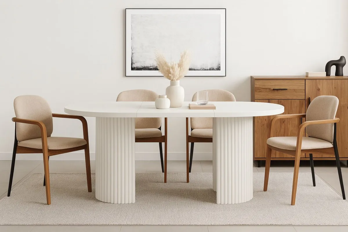 Extendable Dining Table 100-180 with the metal bas - Image 2