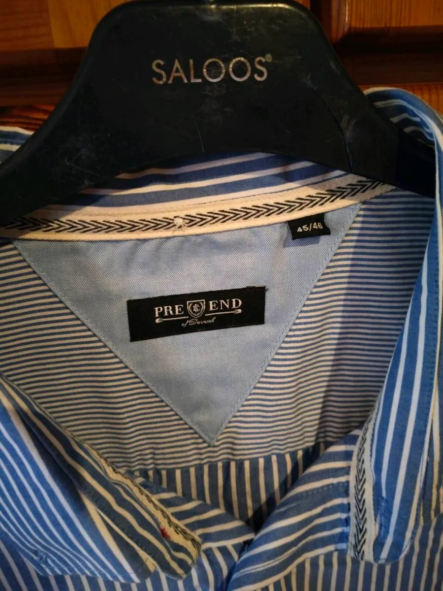 Man's plus size Pre End Blue and white stripe shir - Image 3