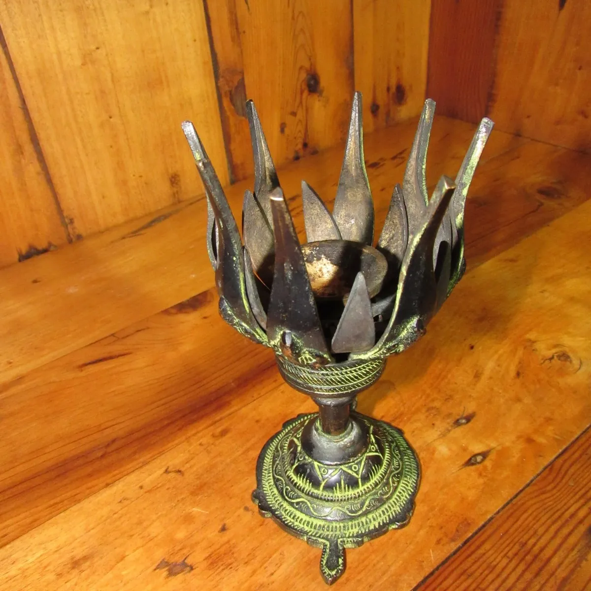 Tibetan Brass Ganesha Incense Burner – 16cm - Image 1