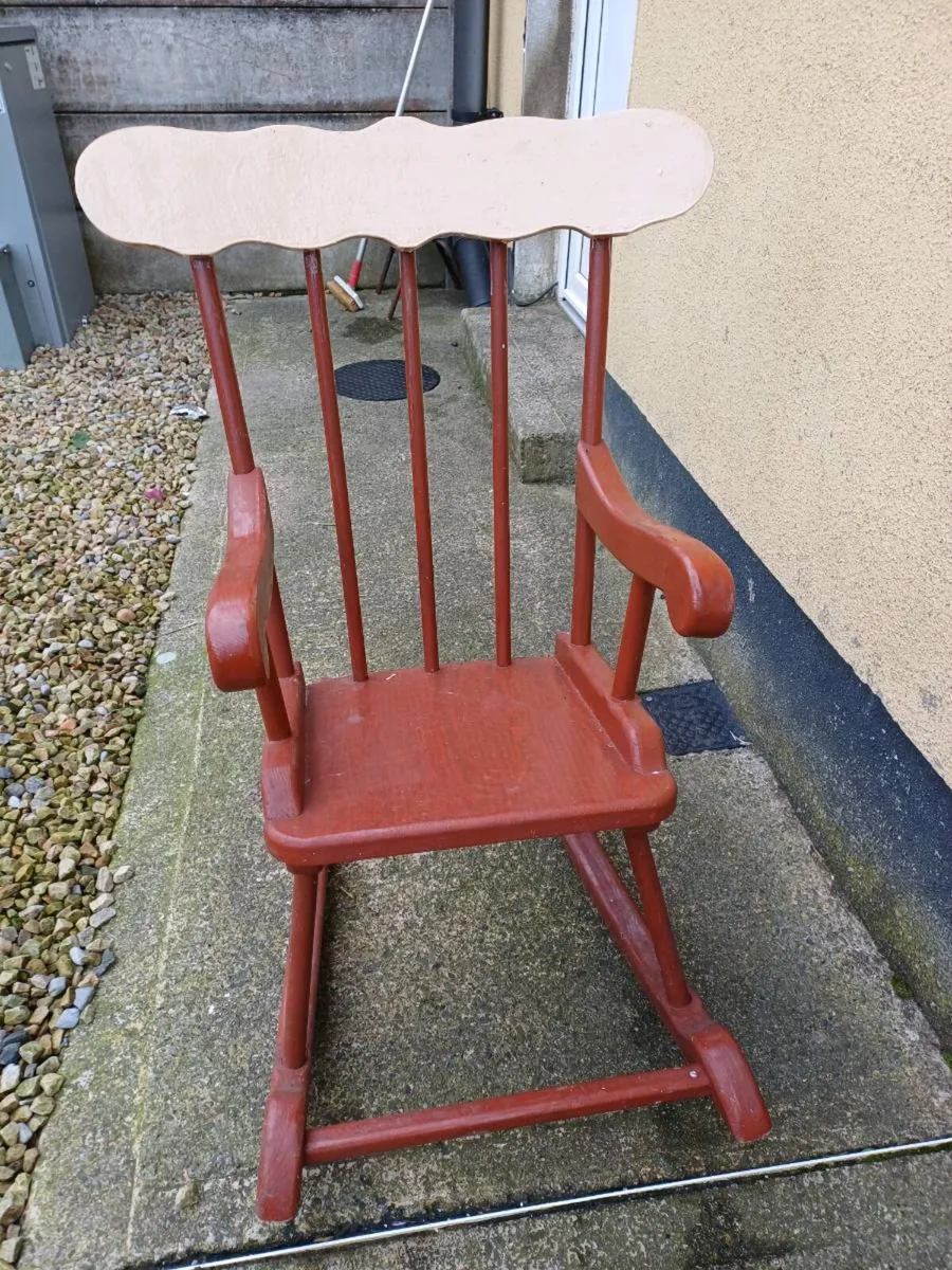 1940/50s Folk Art Hardwood Rocking Chair - Image 1