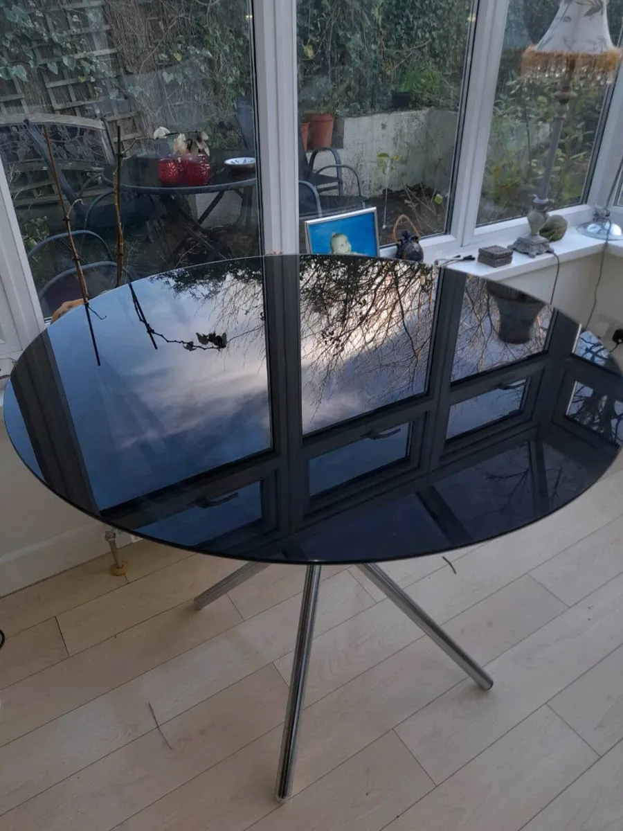 Black Glass Top Table - Image 3