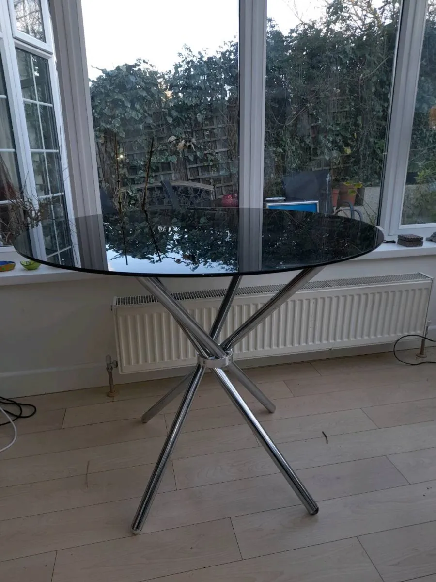 Black Glass Top Table - Image 1