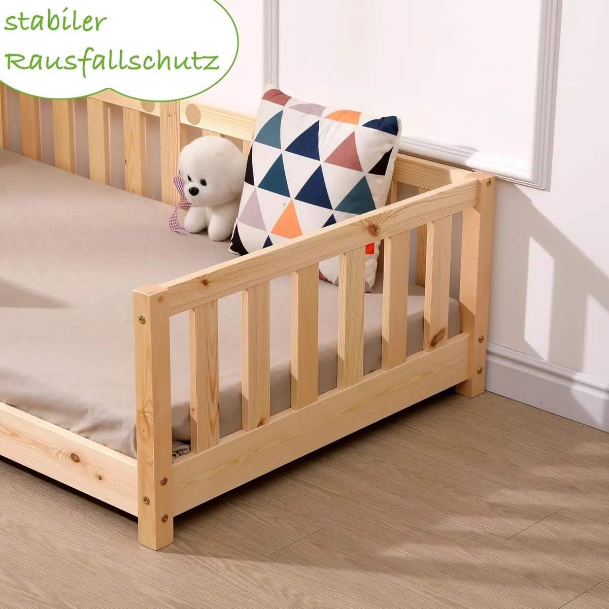 Children’s Bed with Fall Protection and Slatted - Image 4