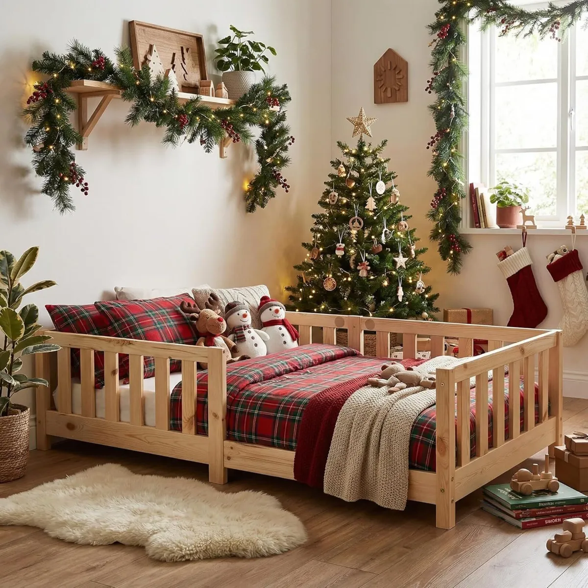 Children’s Bed with Fall Protection and Slatted - Image 1