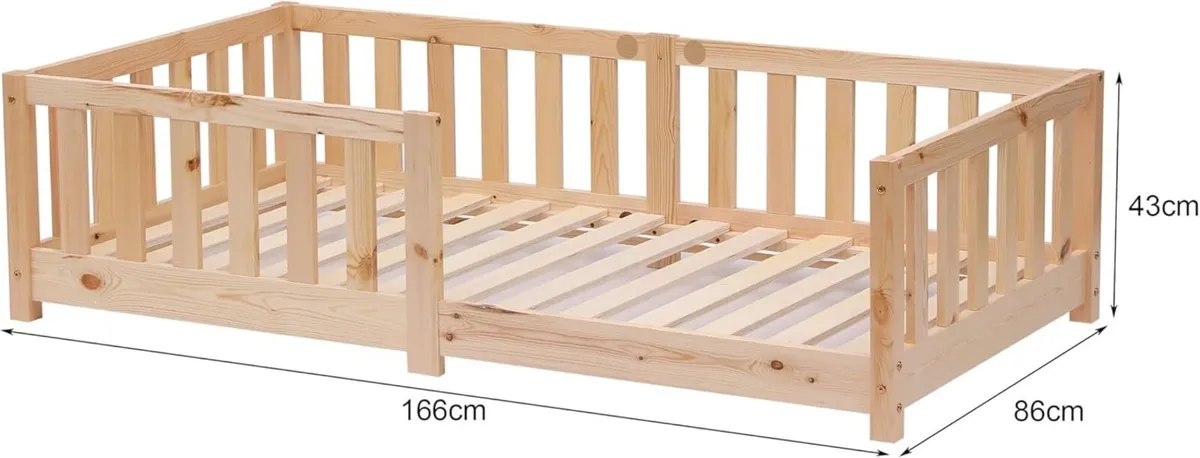Children’s Bed with Fall Protection and Slatted - Image 2