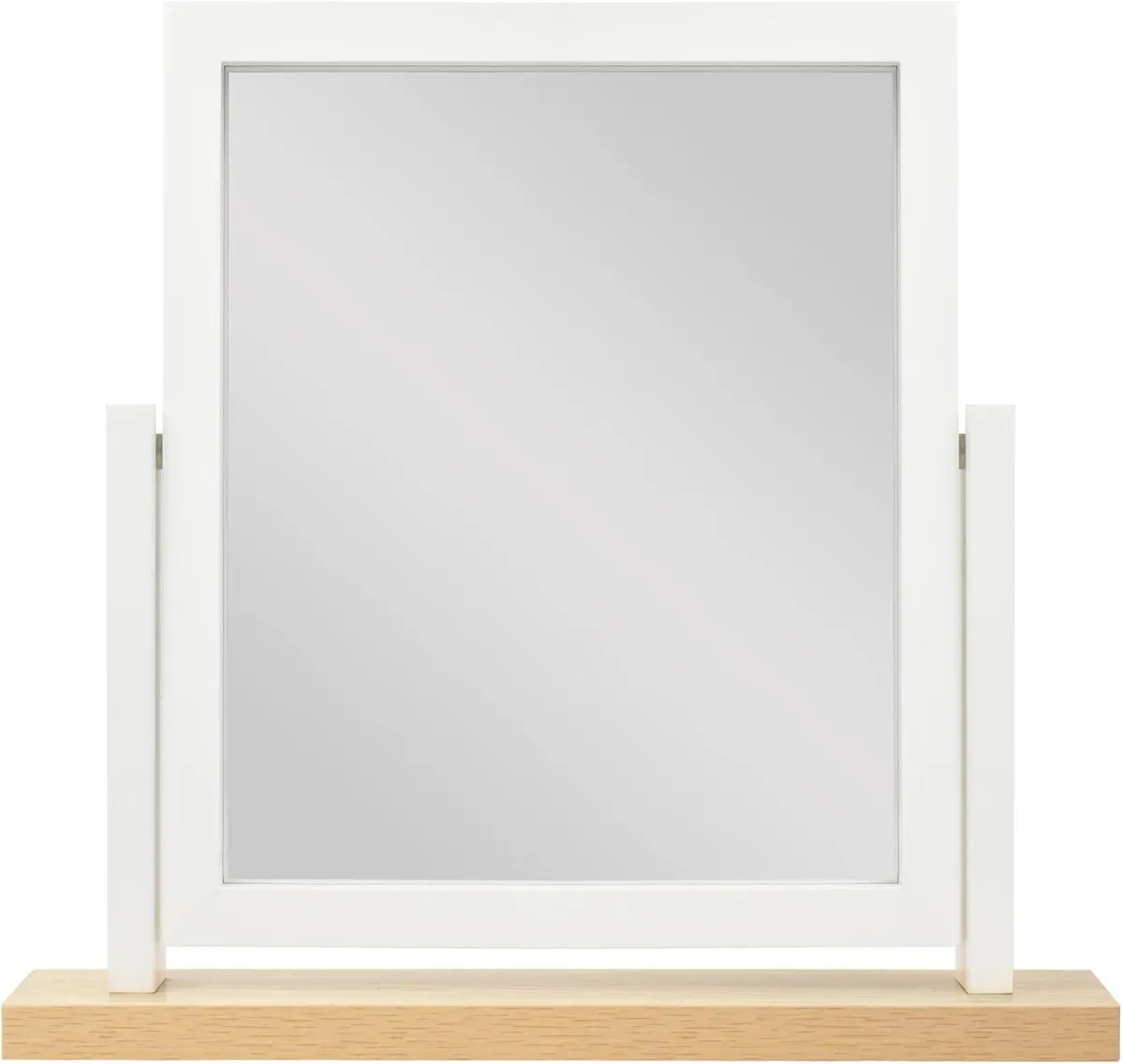 Rectangle Wood Dressing Table Mirror White Oak - Image 4