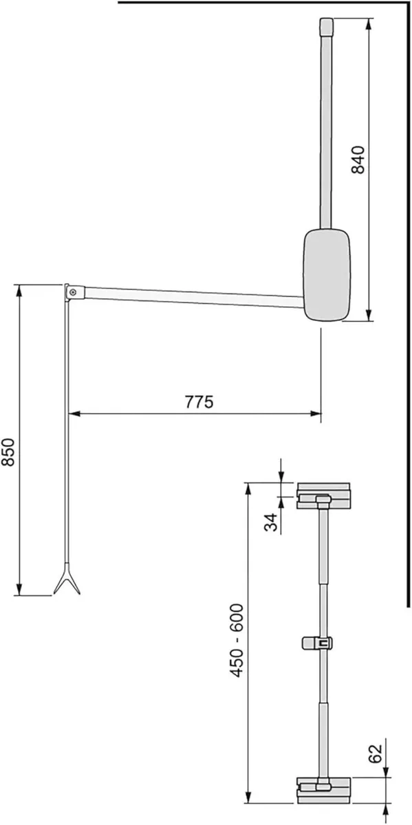 - Pull down hanging rail for wardrobe lift - Image 3
