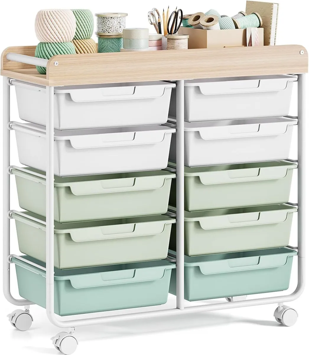 Rolling-Utility-Storage-Trolley-Cart-Craft-Organiz - Image 1