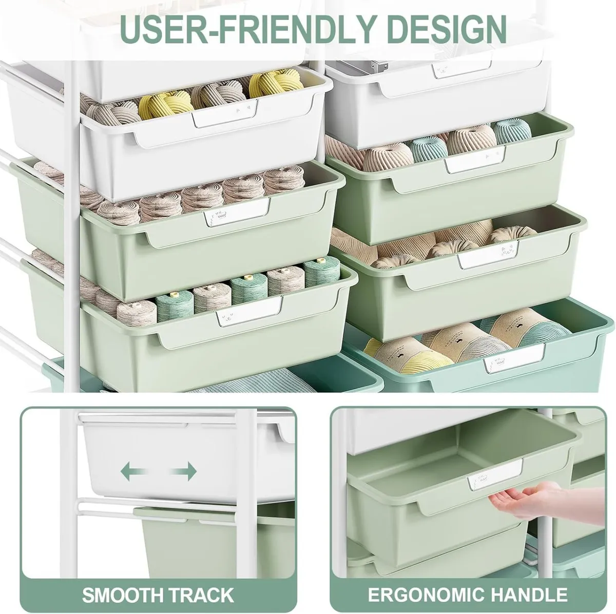 Rolling-Utility-Storage-Trolley-Cart-Craft-Organiz - Image 4