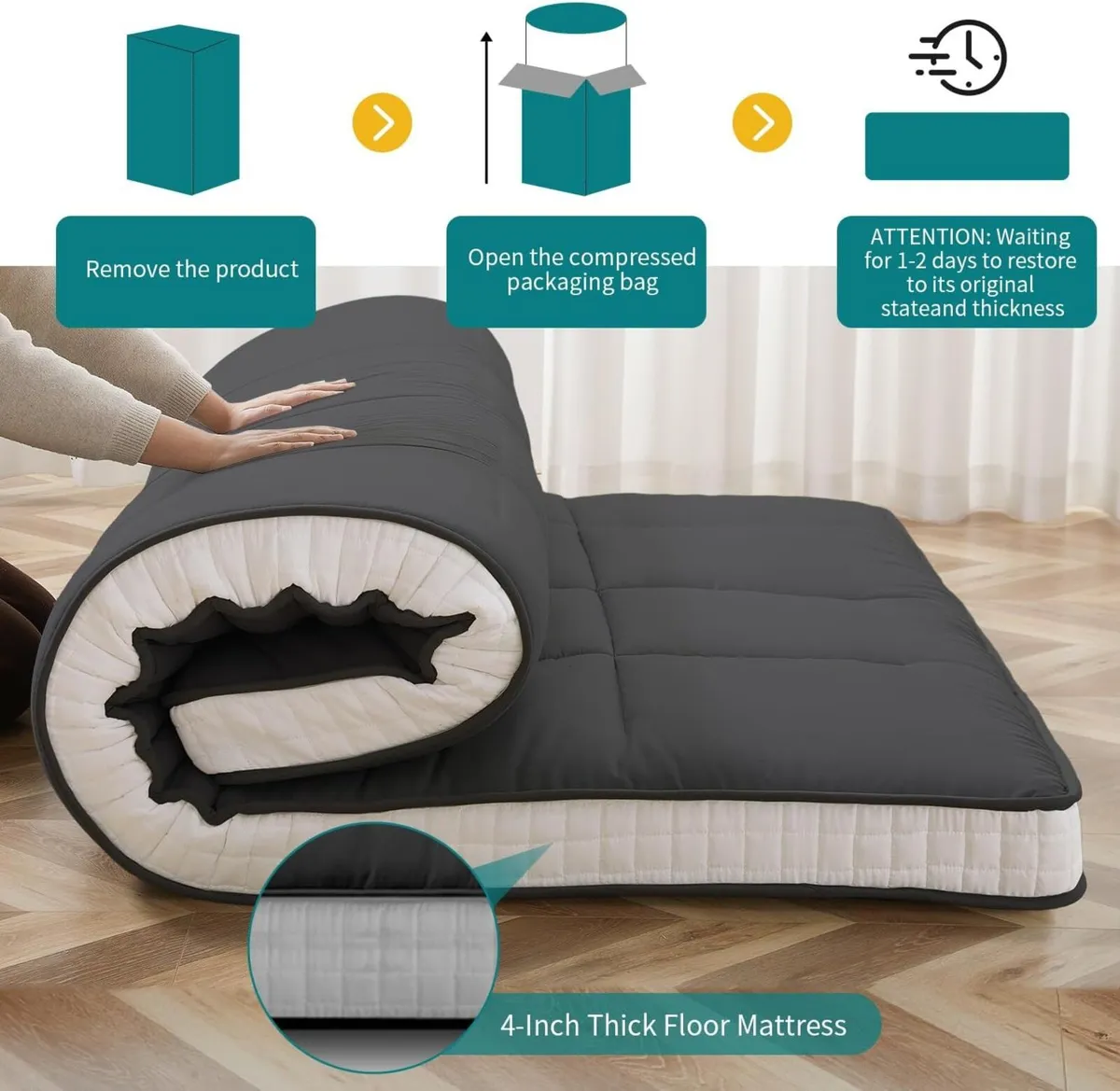 Futon Mattress Japanese Floor Thicken Foldable - Image 4