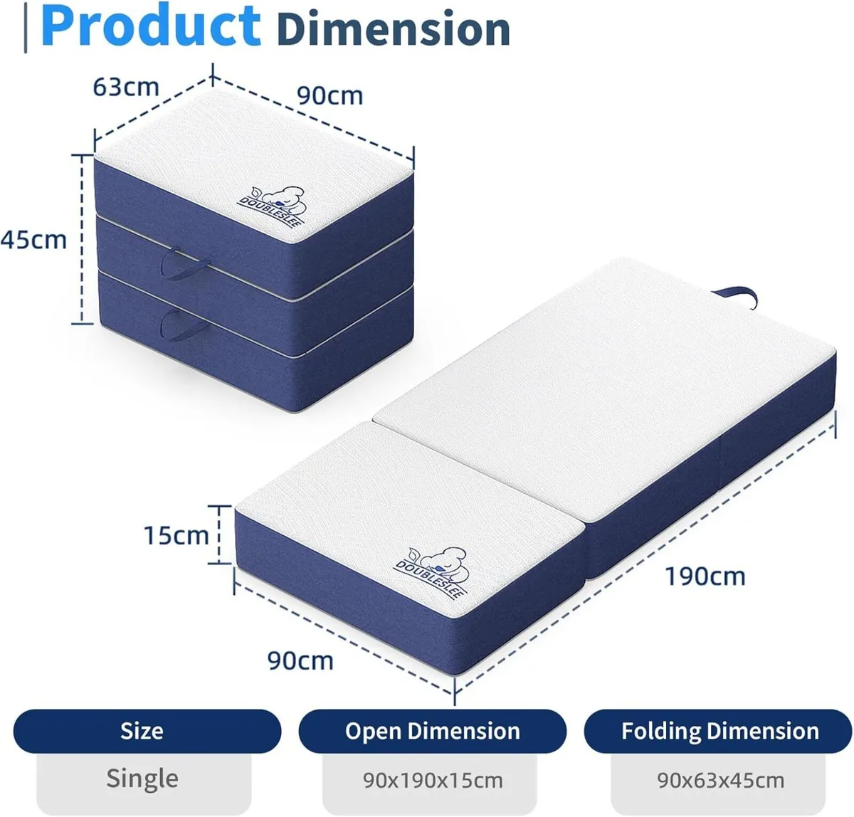 Folding Mattress single 6 Inch Foldable Size - Image 2