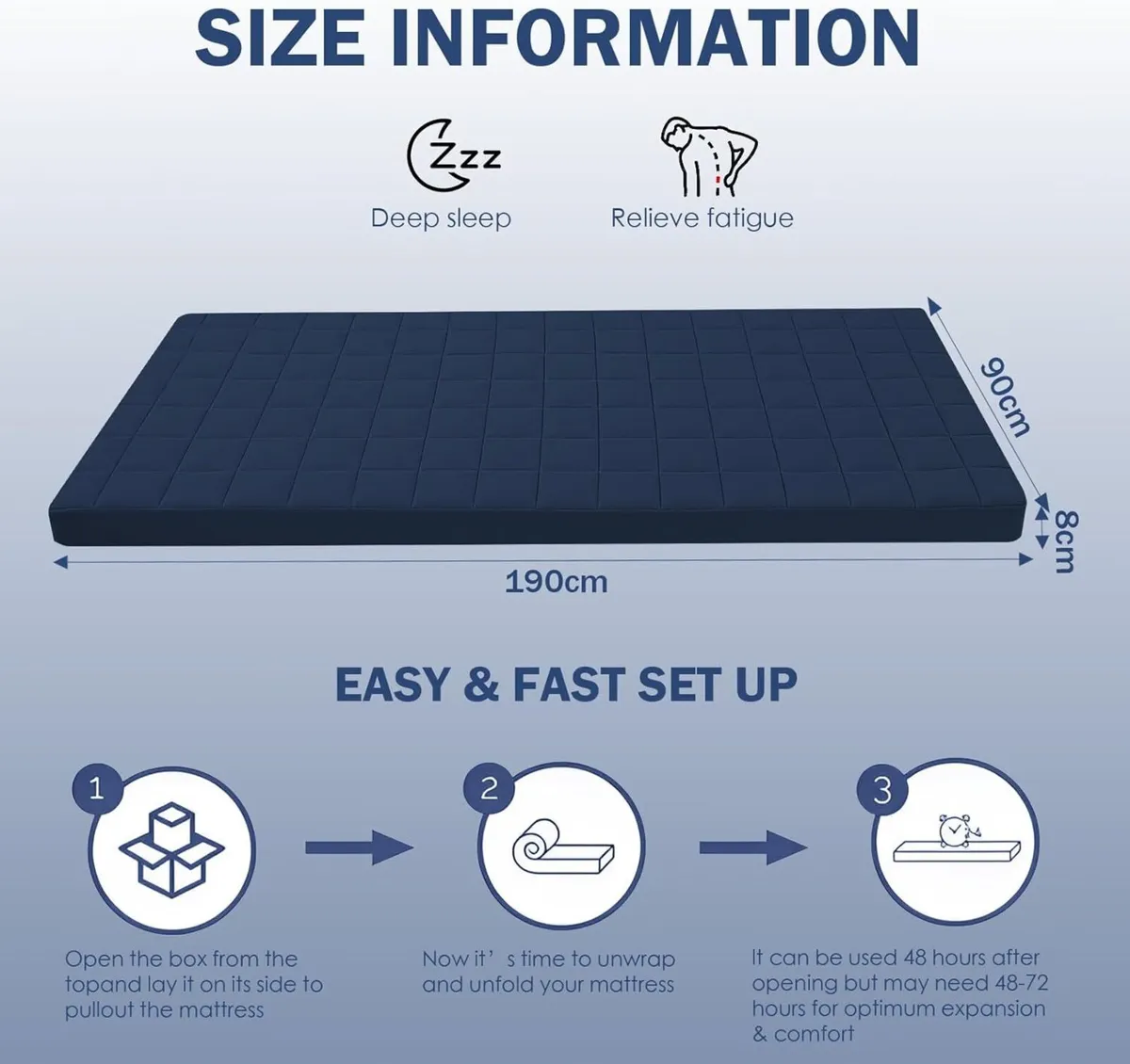 Roll Up Floor Mattress Single High Density Foam - Image 2