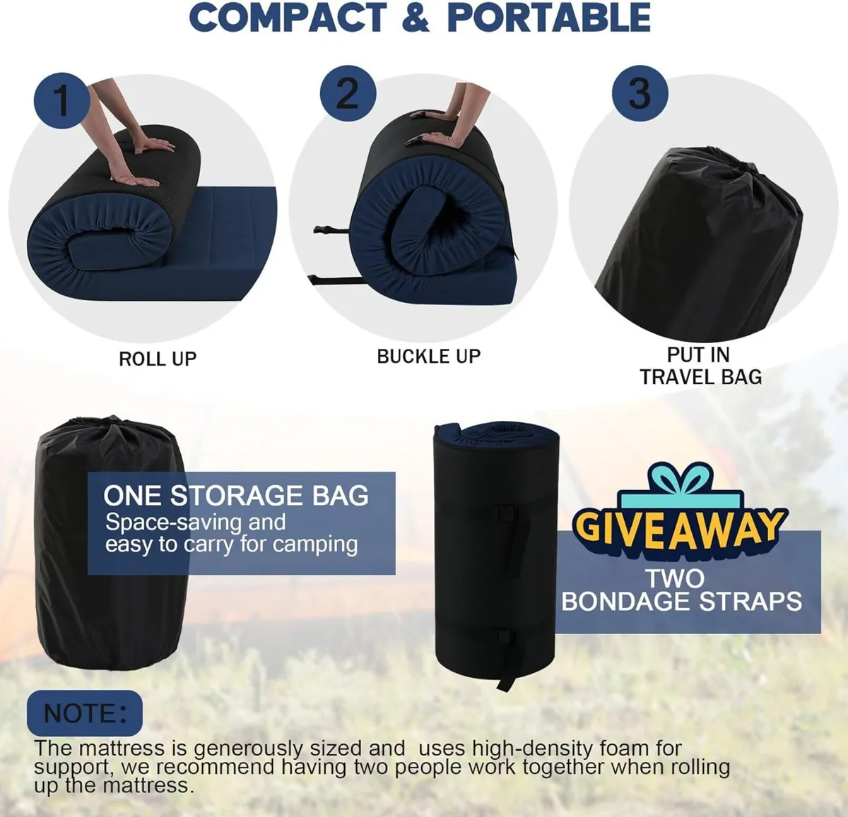 Roll Up Floor Mattress Single High Density Foam - Image 4