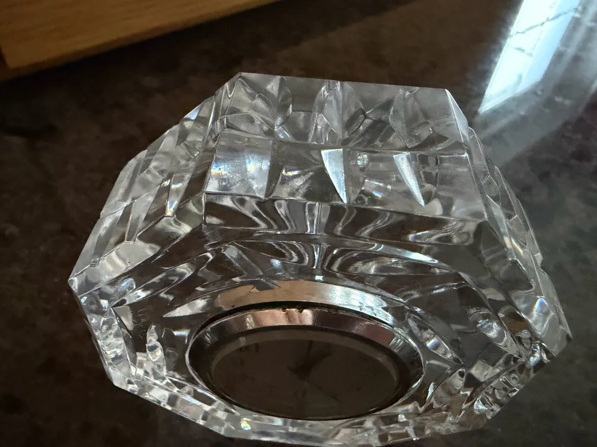 Waterford crystal octagonal gold faced desk clock - Image 2