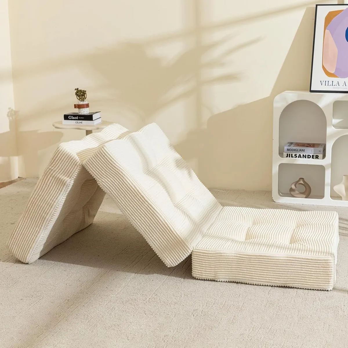 Folding Mattress Single Comfy Corduroy Foldable - Image 1